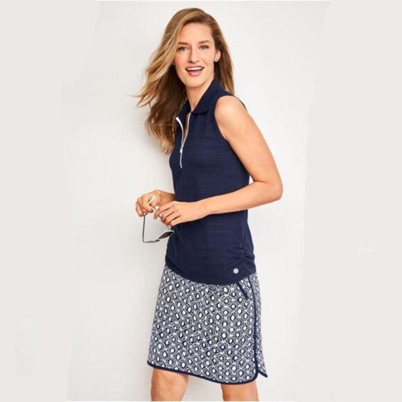 NWT T by Talbots Navy Geometric Print Stretch Skort - 3X - Picture 3 of 16